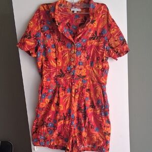 Floral Short Sleeve Jumpsuit